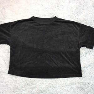Reflex Shirt‎ Womens L Black Cropped Soft Comfort Top Casual Activewear